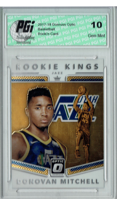 Donovan Mitchell 2017 Donruss Optic #13 Rookie Kings SP Rookie Card PGI 10