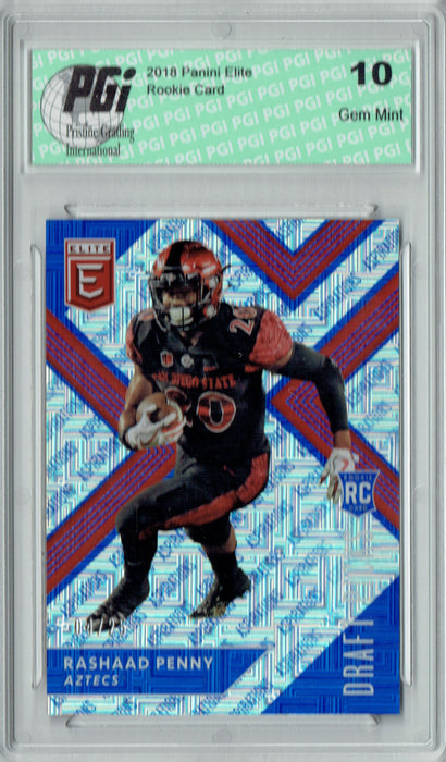 Rashaad Penny 2018 Panini Elite #146 SSP #4/25 Made Rookie Card PGI 10