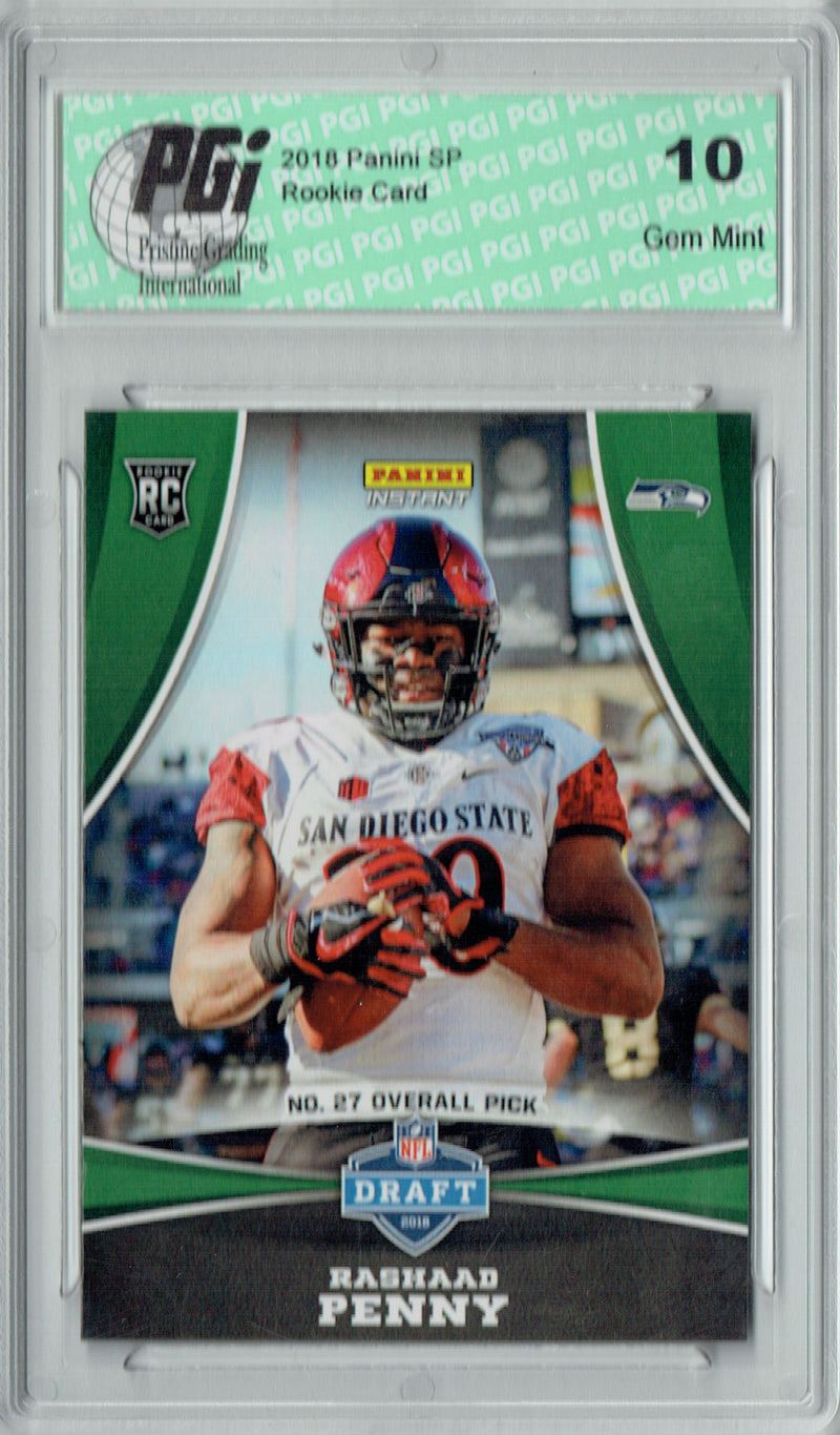 Rashaad Penny 2018 Panini Draft Night #DP27 Only TEN Made Rookie Card PGI 10