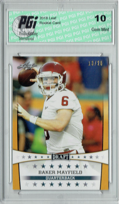 Baker Mayfield 2018 Leaf Draft #ST-02 Gold SP, Only 25 Made Rookie Card PGI 10