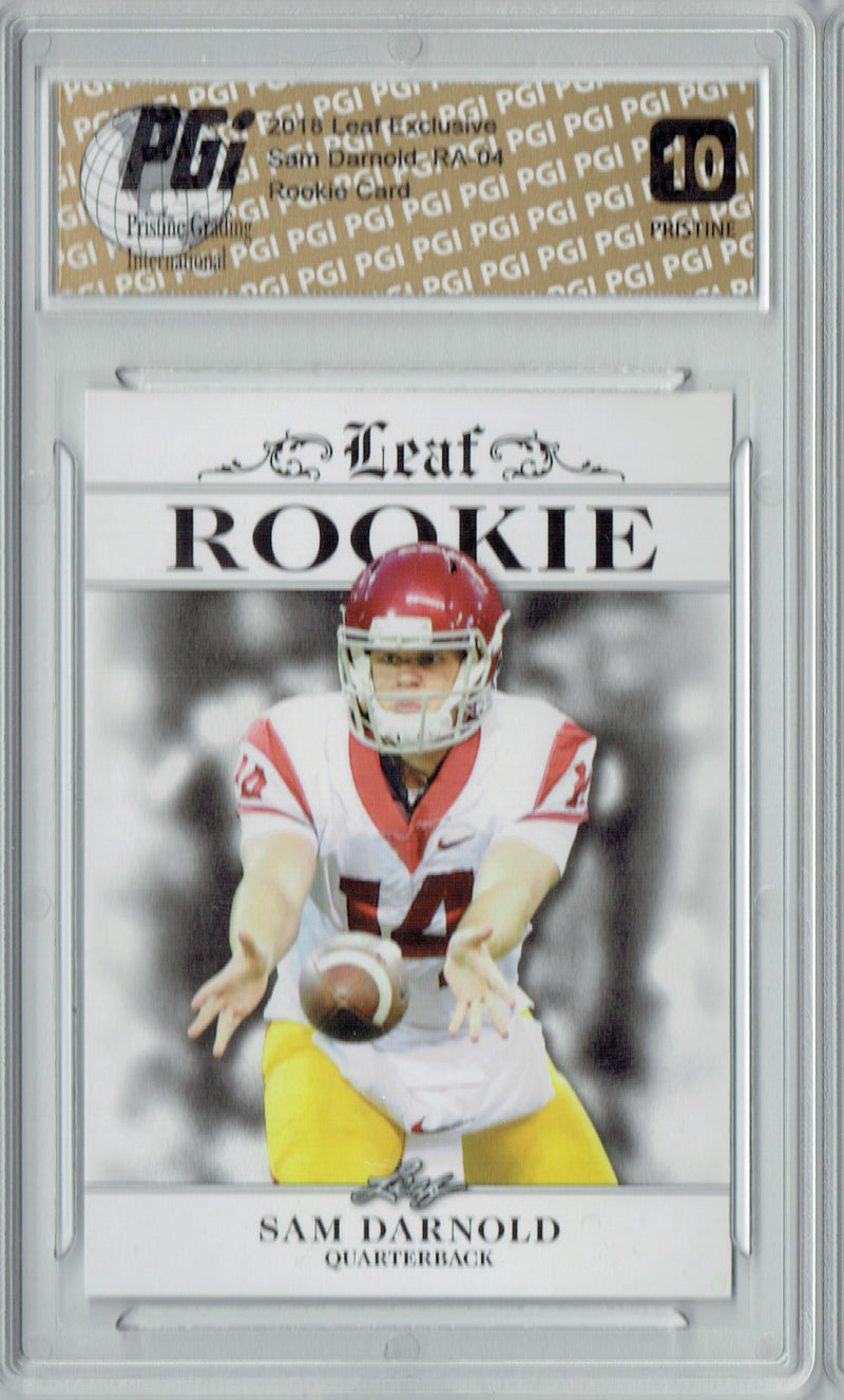 Sam Darnold Rookie Card New York PGI 10 Gem Mint Football Trading Card 2018 Leaf Exclusive #RA-04 PRISTINE