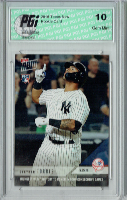 Gleyber Torres 2018 Topps Now #247 4 HR Games 3,862 Rookie Card PGI 10