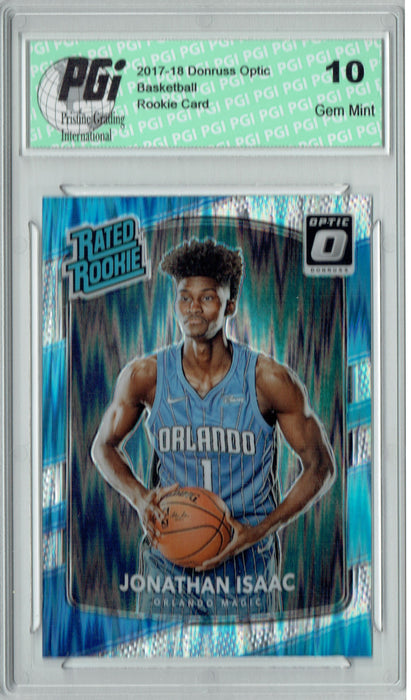 Jonathan Isaac 2017 Donruss Optic Flash Holo Refractor #195 Rookie Card PGI 10