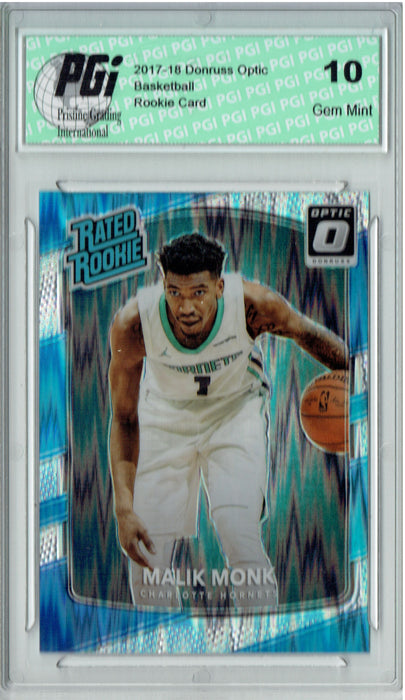 Malik Monk 2017 Donruss Optic Flash Holo Refractor #190 Rookie Card PGI 10