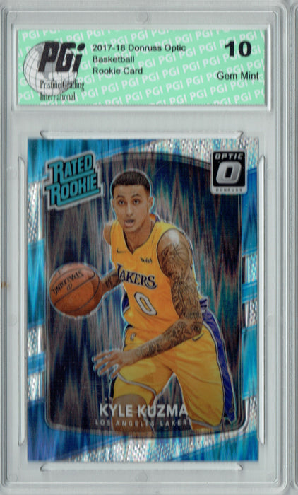 Kyle Kuzma 2017 Donruss Optic Flash Holo Refractor #174 Rookie Card PGI 10