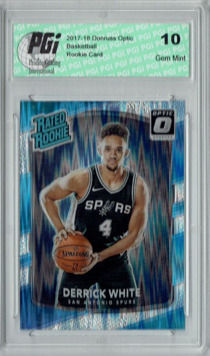 Derrick White 2017 Donruss Optic Flash Holo Refractor #172 Rookie Card PGI 10