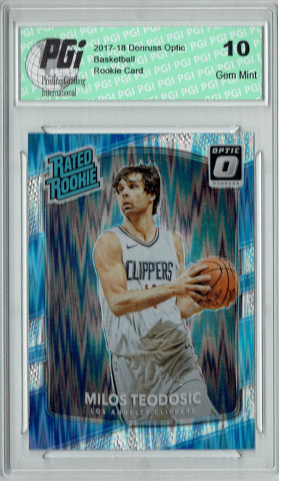 Milos Teodosic 2017 Donruss Optic Flash Holo Refractor #155 Rookie Card PGI 10