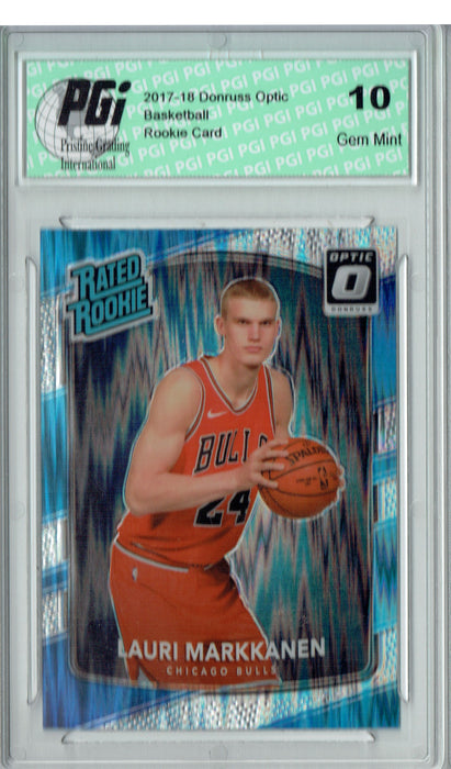 Lauri Markkanen 2017 Donruss Optic Flash Holo SP #159 Rookie Card PGI 10