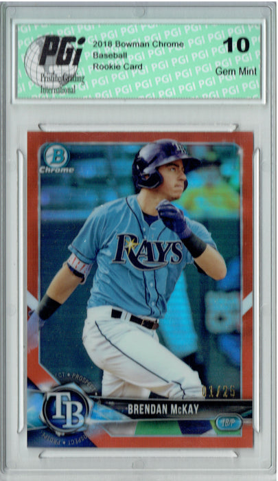 Brendan McKay 2018 Bowman Chrome #BCP68 Refractor #1/25 Rookie Card PGI 10