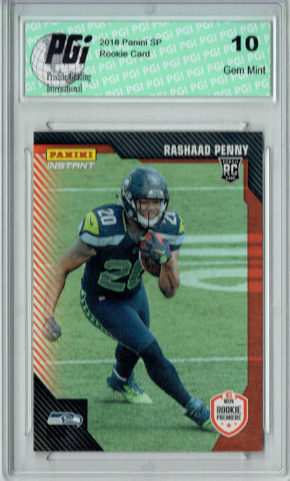 Rashaad Penny 2018 Panini Rookie Premiere #FL9 1/290 Made Rookie Card PGI 10