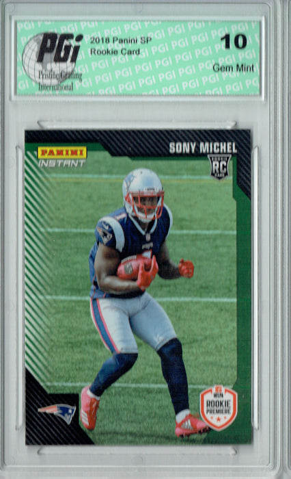 Sony Michel 2018 Panini Rookie Premiere #FL10 #2/10 Made Rookie Card PGI 10