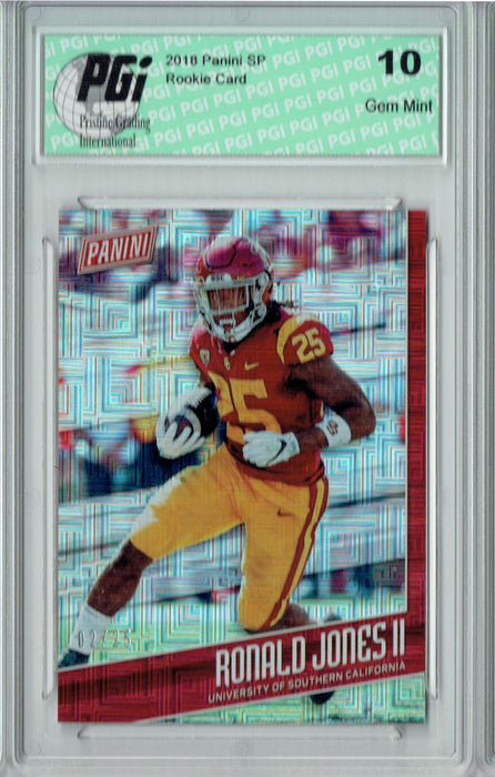 Ronald Jones II 2018 Panini SP #FB12 Escher Squares 25 Made Rookie Card PGI 10