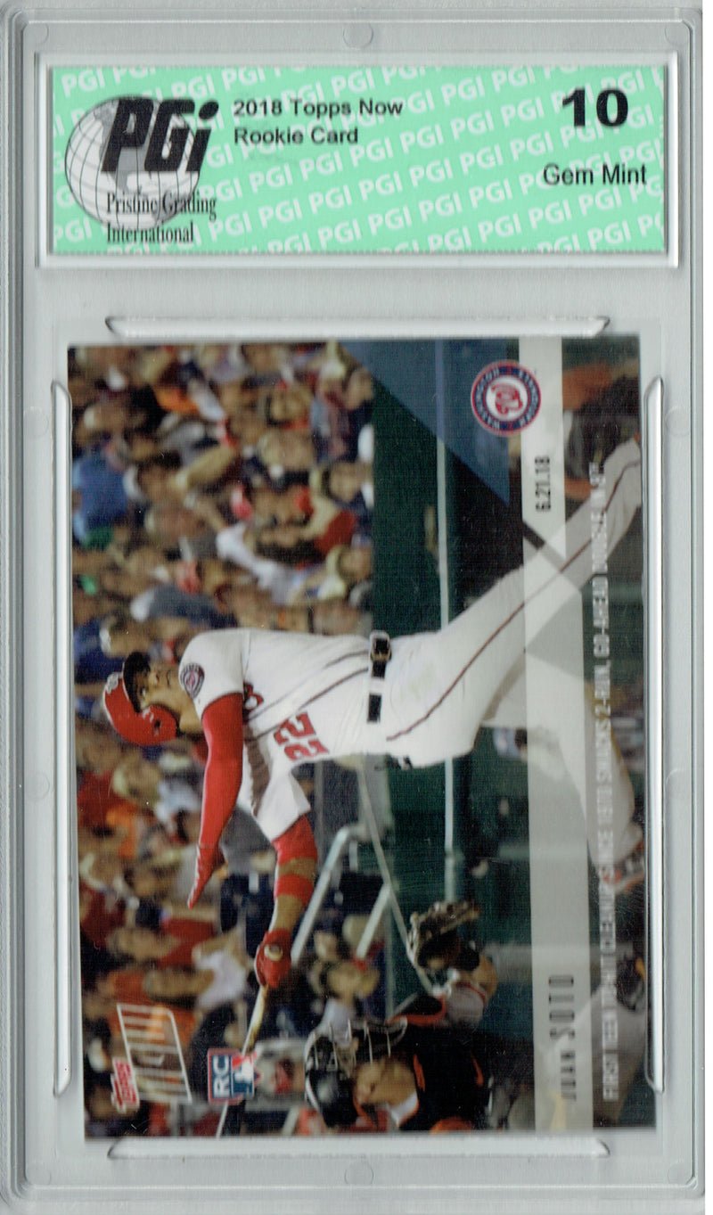 Juan Soto 2018 Topps Now #351 1st Teen Hit Clean-up 1/1465 Rookie Card PGI 10