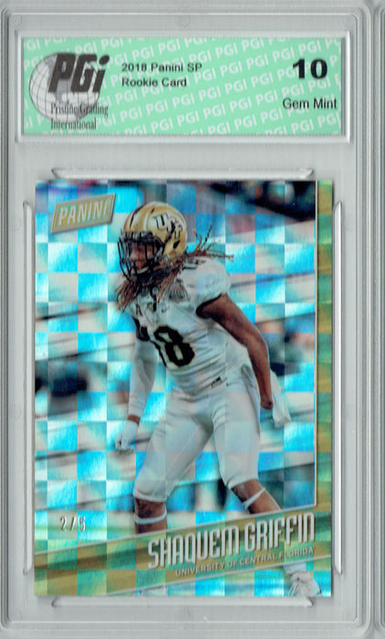 Shaquem Griffin 2018 Panini SP #FB8 Checkerboard, #2 of 5 Rookie Card PGI 10