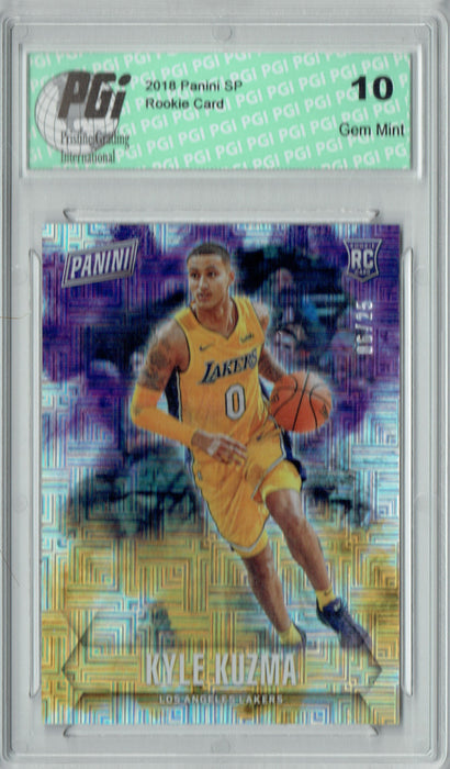 Kyle Kuzma 2018 Panini SP #53 Escher Squares, 25 Made Rookie Card PGI 10