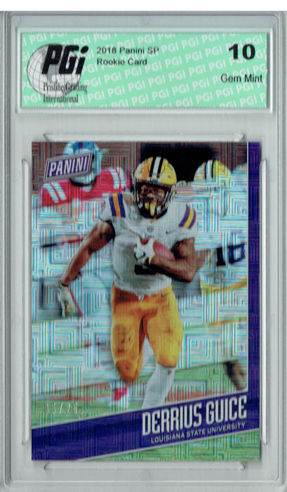 Derrius Guice 2018 Panini SP #FB9 Escher Squares 25 Made Rookie Card PGI 10