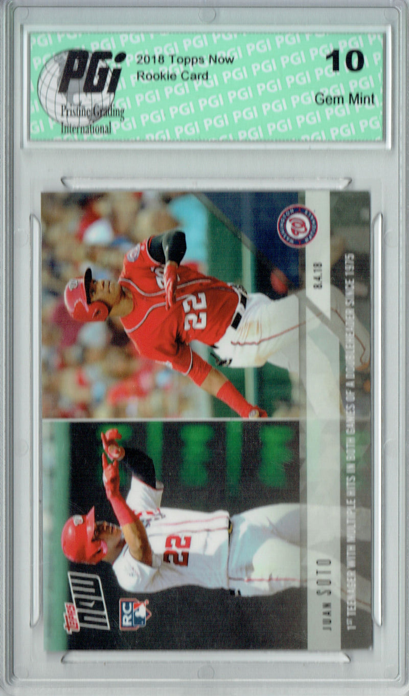 Juan Soto 2018 Topps Now #559 1st Teen to, Only 1,106 Made Rookie Card PGI 10