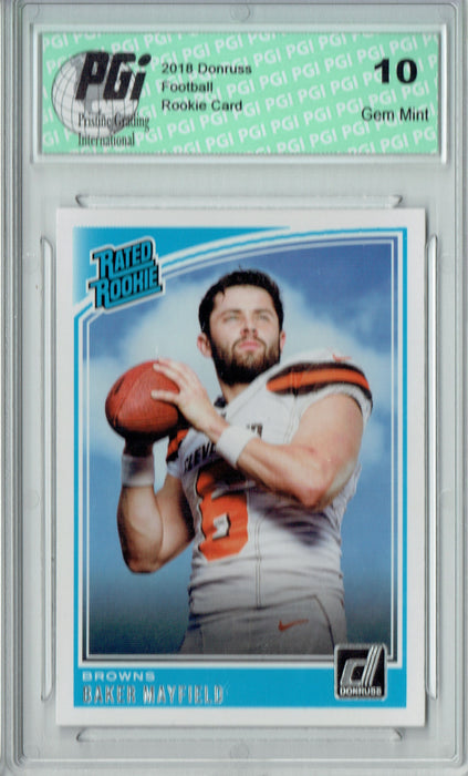 Baker Mayfield 2018 Donruss Football #303 Rated Rookie Card PGI 10