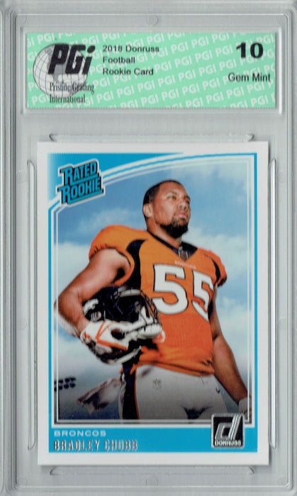 Bradley Chubb 2018 Donruss Football #319 Rated Rookie Card PGI 10