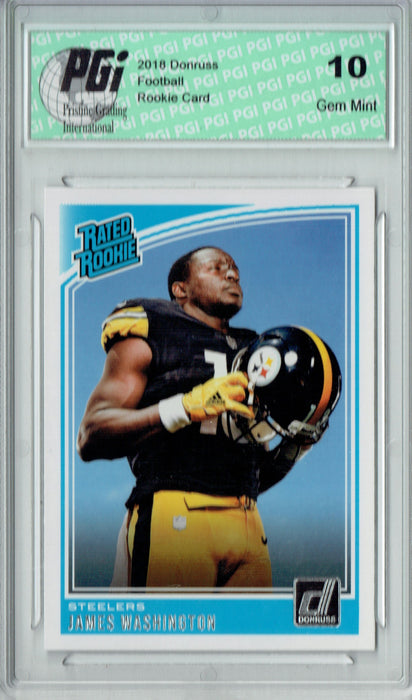James Washington 2018 Donruss Football #322 Rated Rookie Card PGI 10