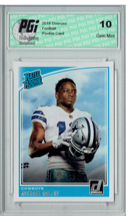 Michael Gallup 2018 Donruss Football #324 Rated Rookie Card PGI 10