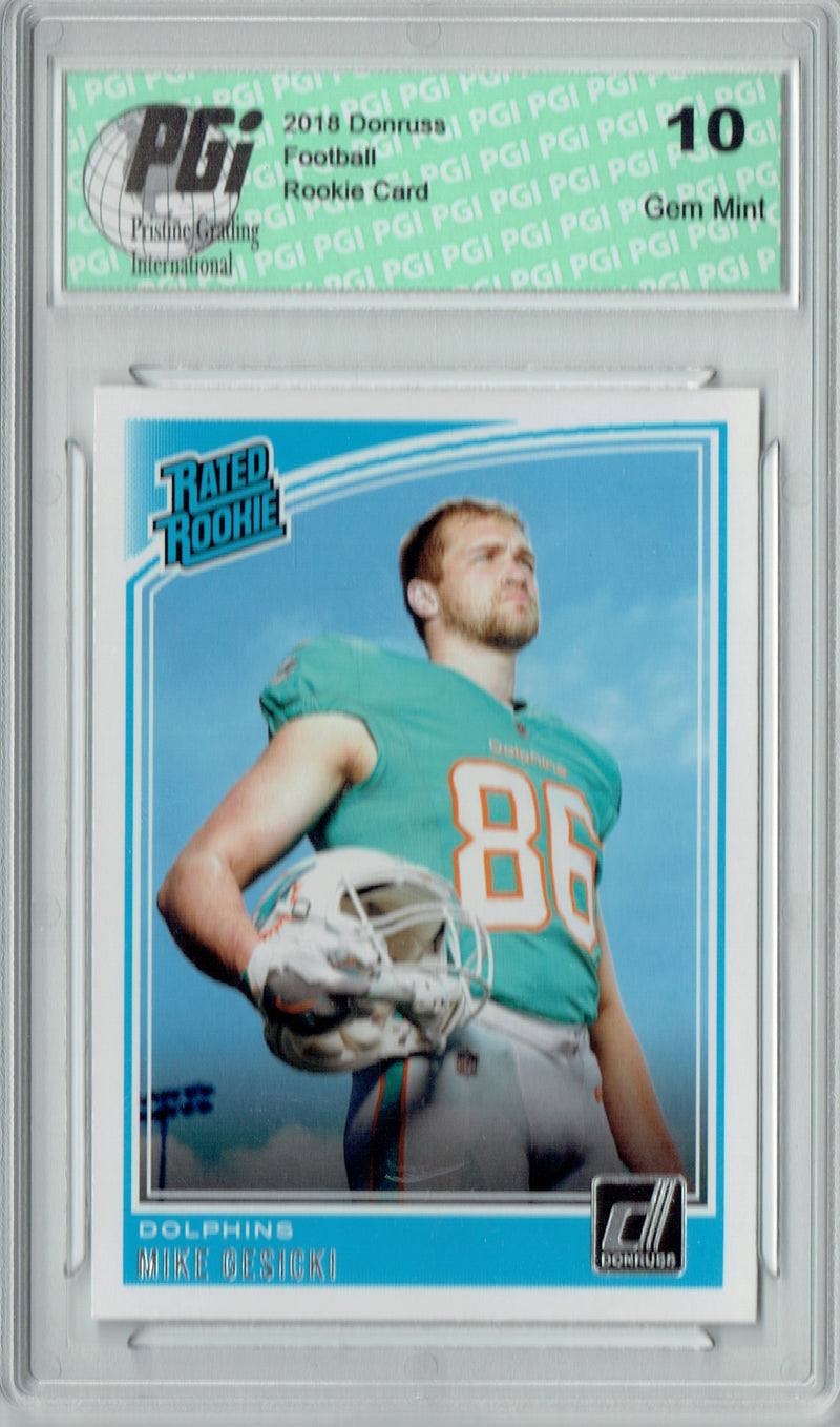 Mike Gesicki 2018 Donruss Football #337 Rated Rookie Card PGI 10