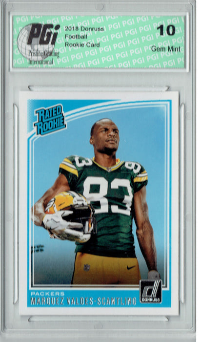 Marquez Valdes-Scantling 2018 Donruss Football #336 Rated Rookie Card PGI 10