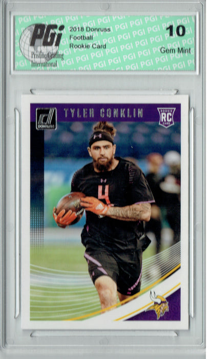 Tyler Conklin 2018 Donruss Football #380 Rookie Card PGI 10