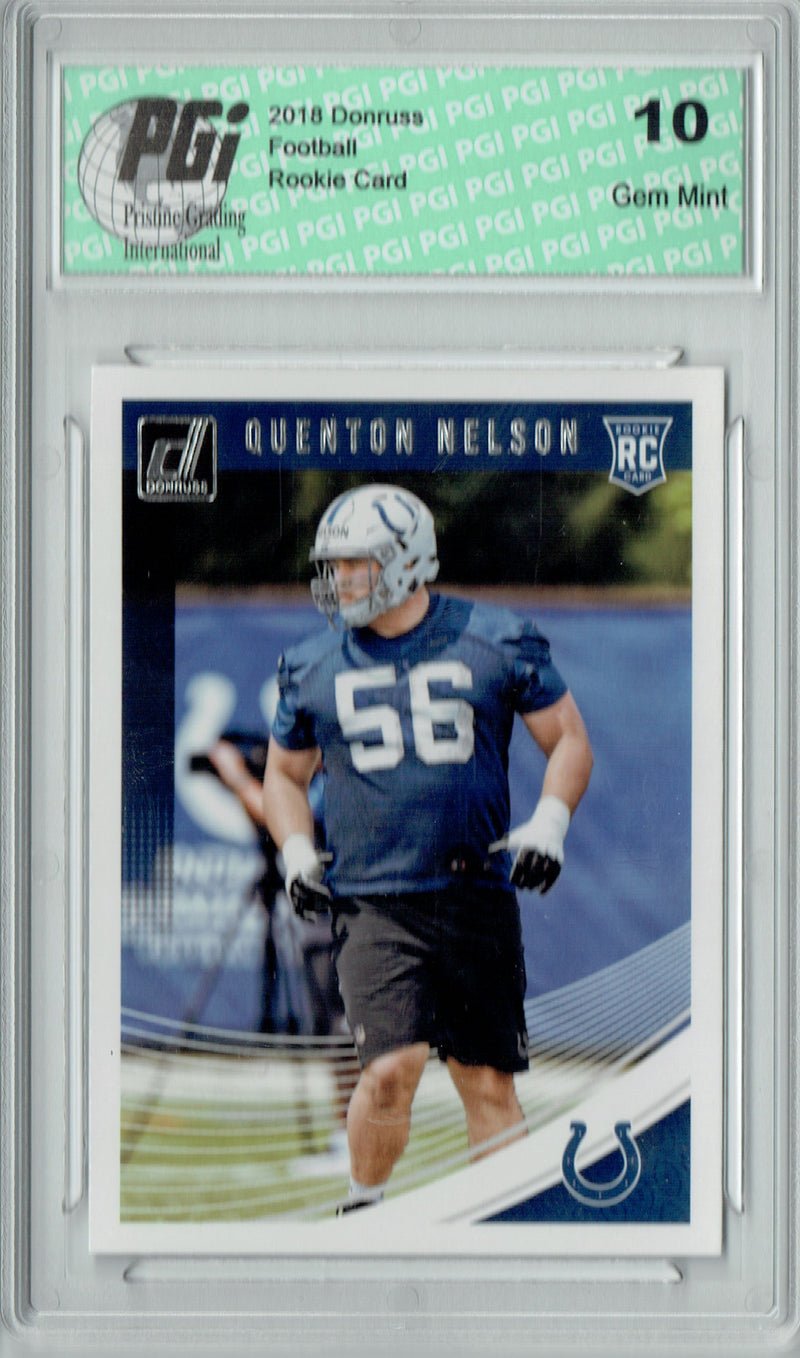 Quenton Nelson 2018 Donruss Football #351 Rookie Card PGI 10