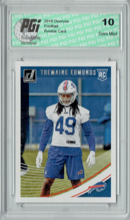 Tremaine Edmunds 2018 Donruss Football #357 Rookie Card PGI 10