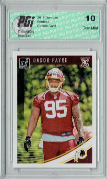 Daron Payne 2018 Donruss Football #355 Rookie Card PGI 10