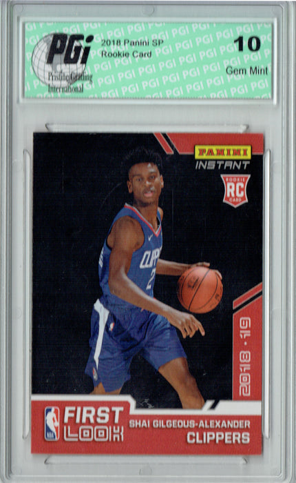 Shai Gilgeous-Alexander 2018 Panini First Look #FL-11 #1/76 Rookie Card PGI 10