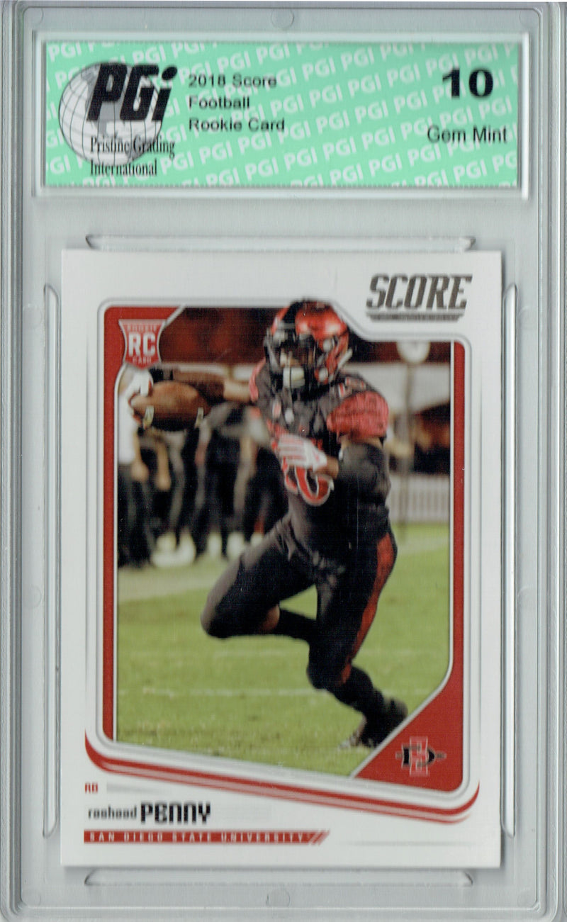 Rashaad Penny 2018 Score Football #374 Rookie Card PGI 10