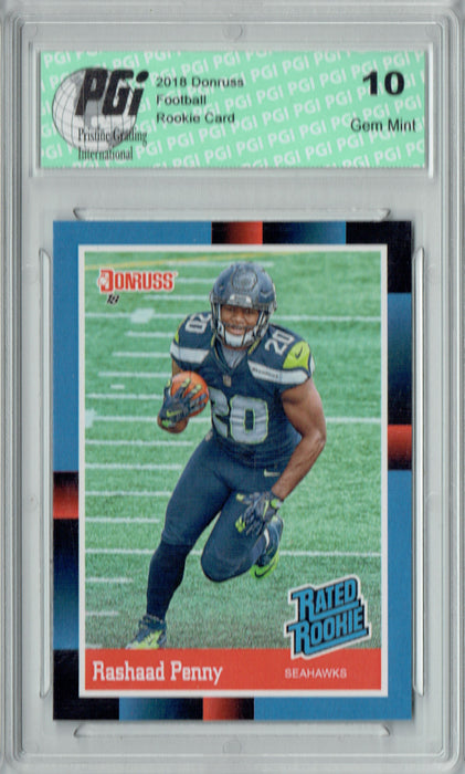 Rashaad Penny 2018 Donruss Rated Rookie #RR9 1988 SP Rare Rookie Card PGI 10