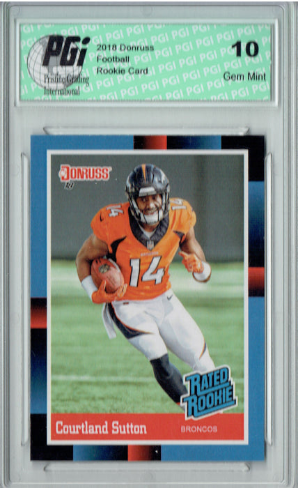 Courtland Sutton 2018 Donruss Rated Rookie #RR14 1988 SP Rookie Card PGI 10