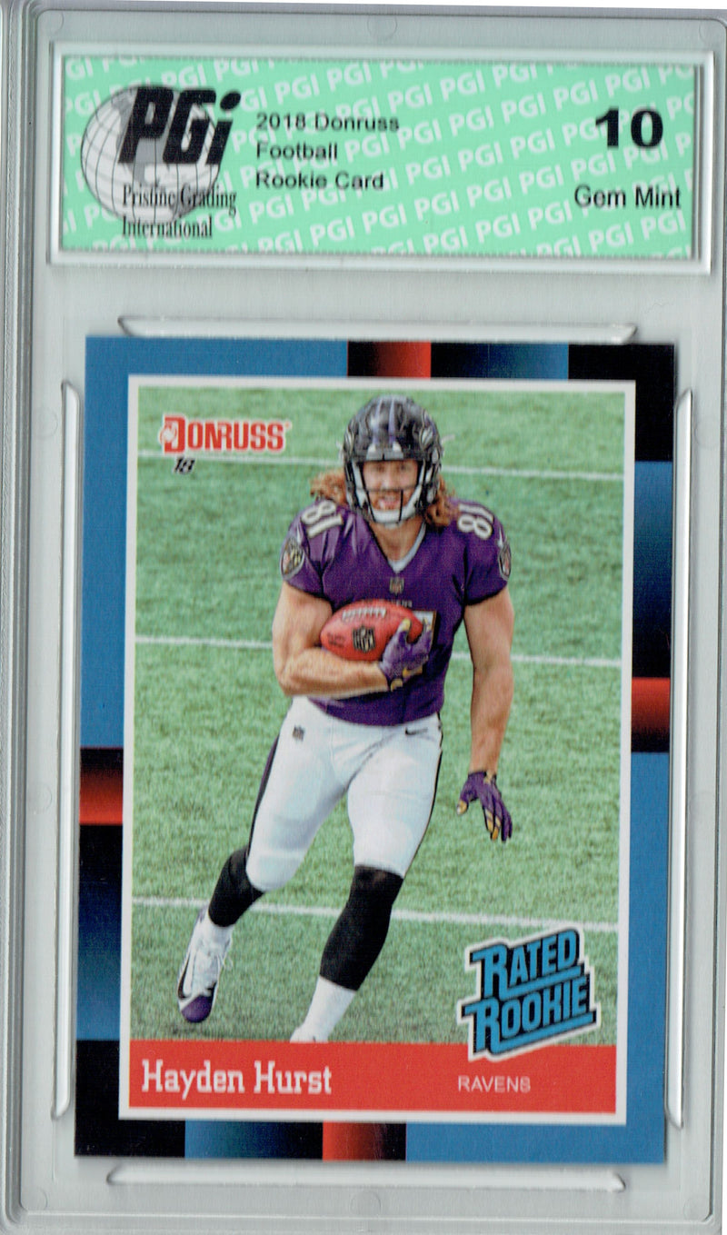 Hayden Hurst 2018 Donruss Rated Rookie #RR40 1988 SP Rare Rookie Card PGI 10