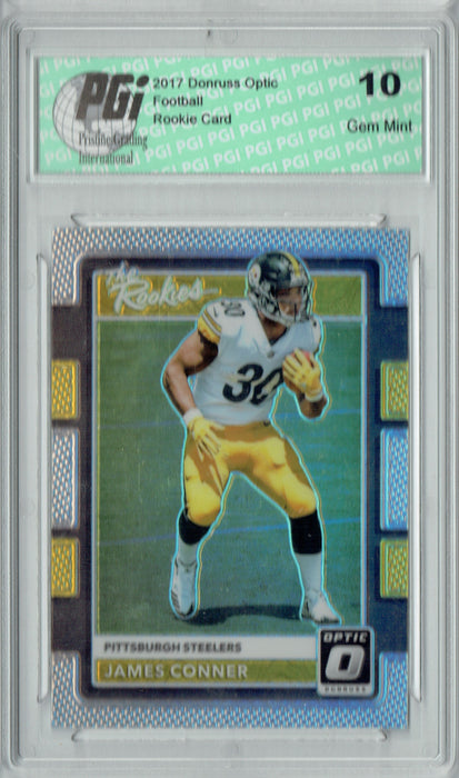 James Conner 2017 Donruss Optic #28 The Rookies Refractor Rookie Card PGI 10