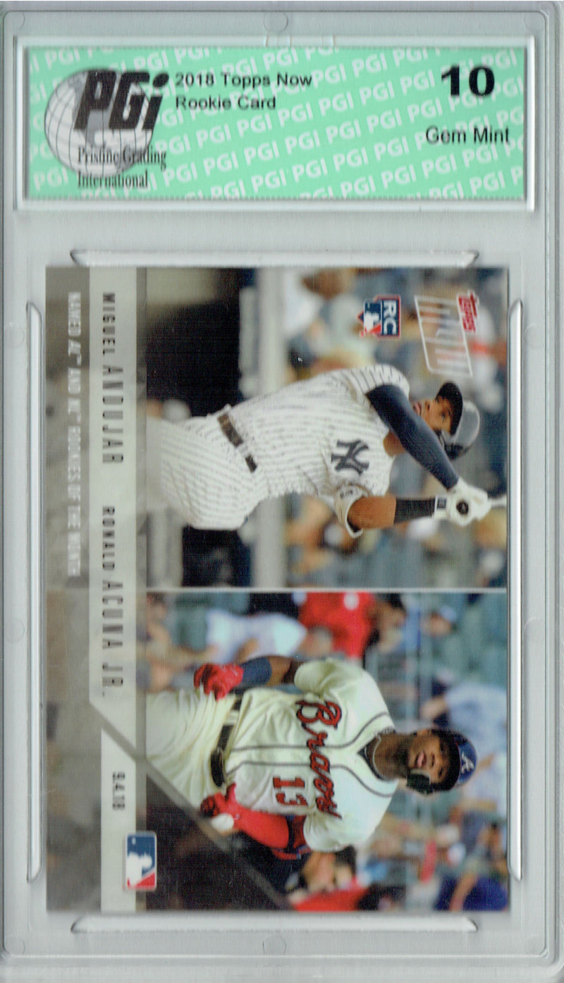 Ronald Acuna & Miguel Andujar 2018 Topps Now #687 Only 1/1784 Rookie Card PGI 10