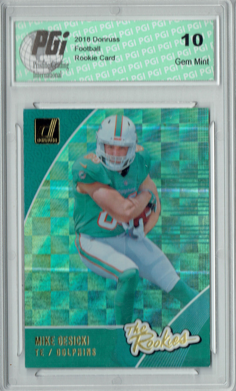 Mike Gesicki 2018 Donruss #R-37 The Rookies SP Rookie Card PGI 10