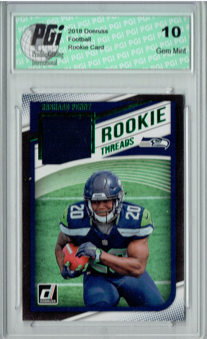 Rashaad Penny 2018 Donruss #18 Rookie Threads SP Rookie Card PGI 10