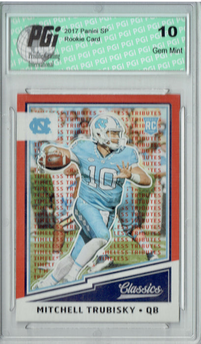 Mitchell Trubisky 2017 Classics #269 Tributes SP, #9/25 Rookie Card PGI 10