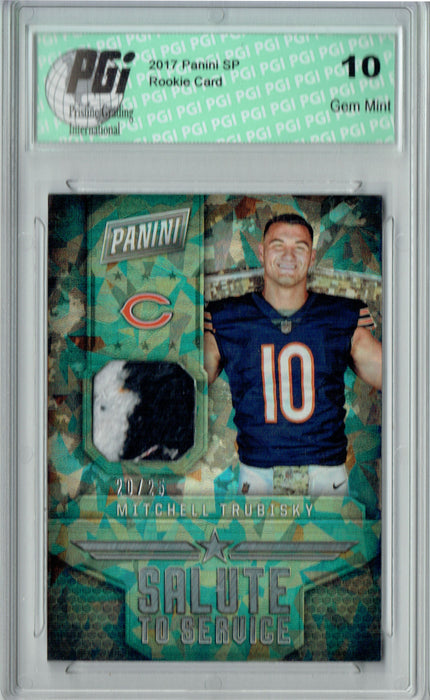 Mitchell Trubisky 2017 Panini #SS-MTB Camo Ice Patch #20/25 Rookie Card PGI 10