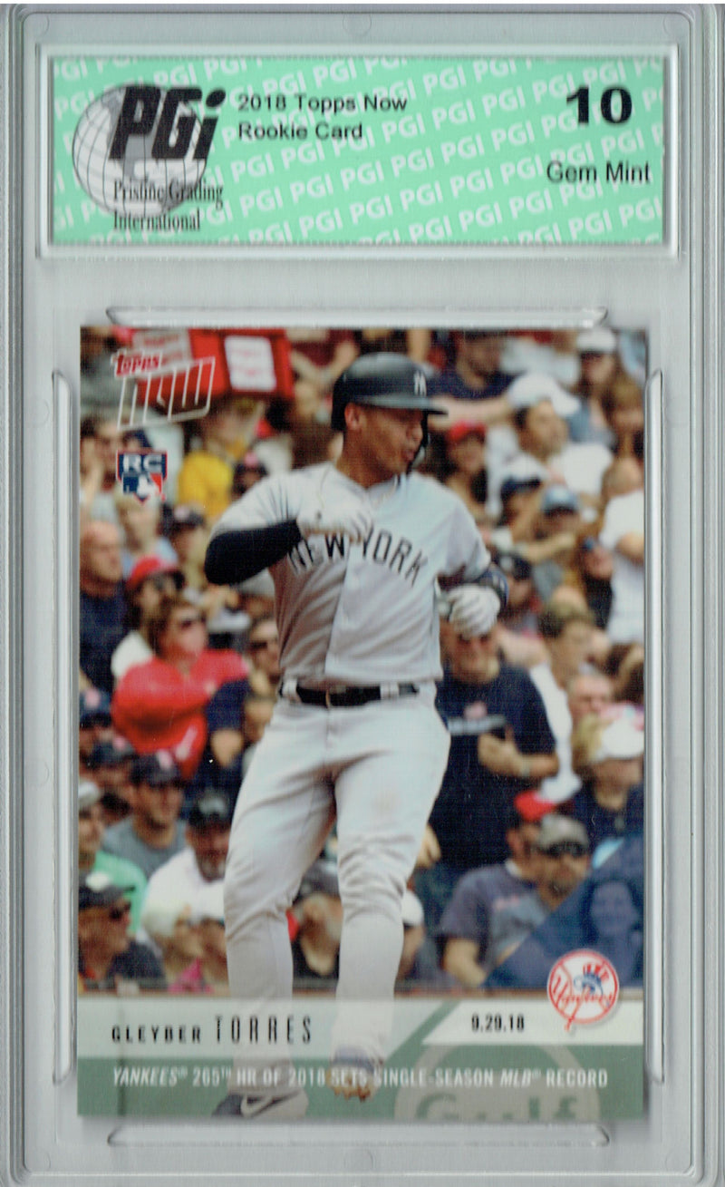 Gleyber Torres 2018 Topps Now #804 Yanks 265th HR 1867 Made Rookie Card PGI 10