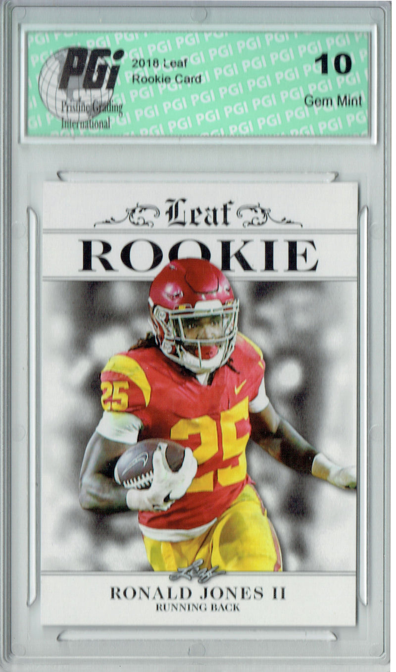 Ronald Jones Rookie Card Tampa Bay PGI 10 Gem Mint Football Trading Card 2018 Leaf Exclusive #RA-14 Only 200 Made
