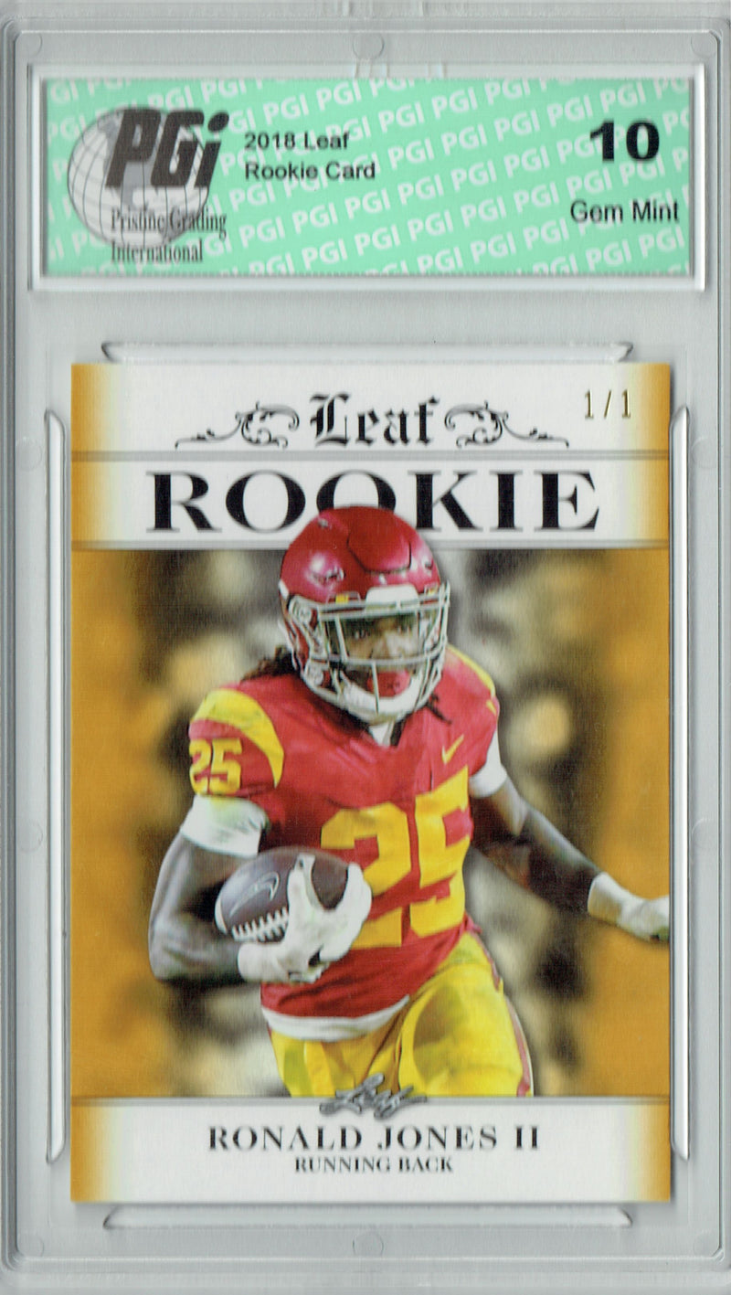 Ronald Jones Rookie Card Tampa Bay PGI 10 Gem Mint Football Trading Card 2018 Leaf Exclusive #RA-14 Masterpiece 1 of 1