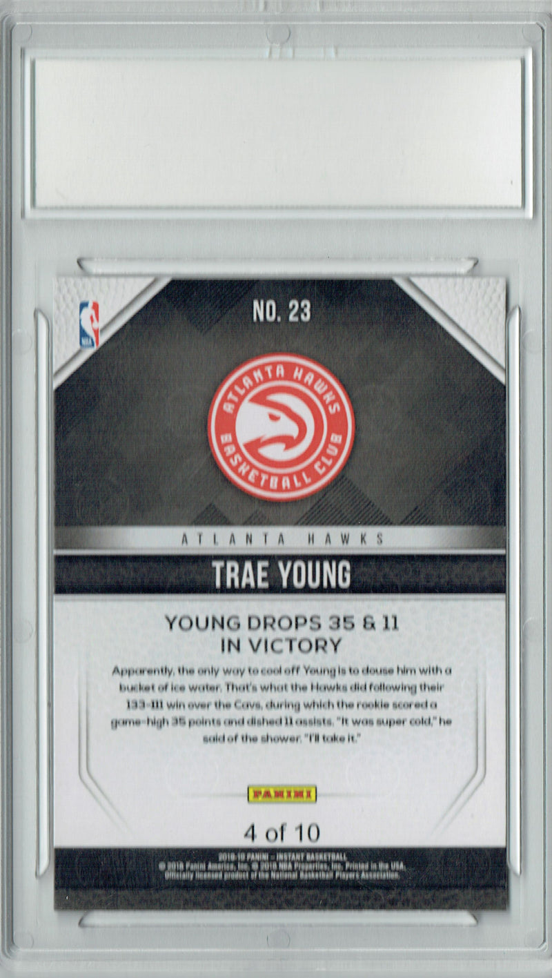 Trae Young 2018 Panini Instant #23 Green SP, Only 10 Made Rookie Card PGI 10