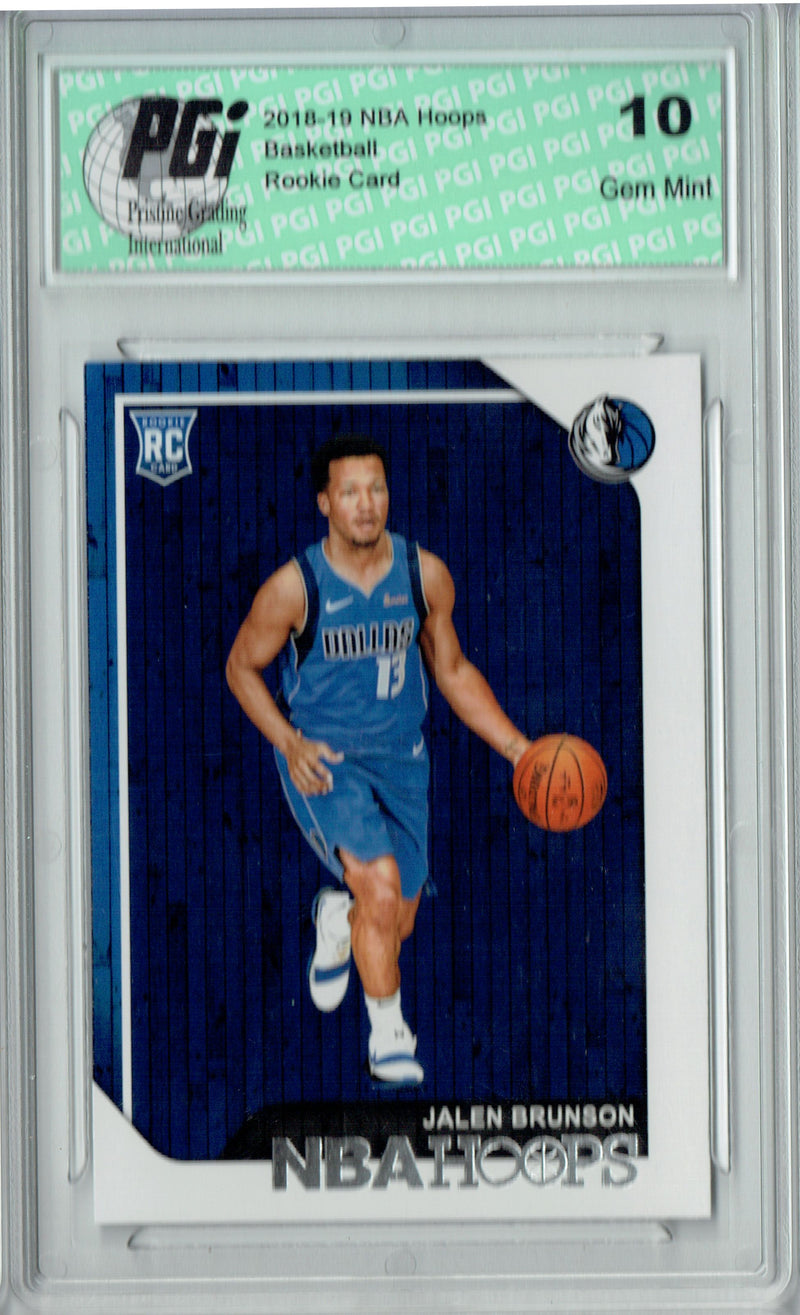 Jalen Brunson Rookie Card #243 2018 NBA Hoops Trading Card NY Knicks PGI 10 Gem Mint