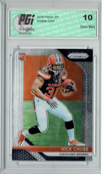 Nick Chubb 2018 Panini Prizm #213 SP Rookie Card PGI 10