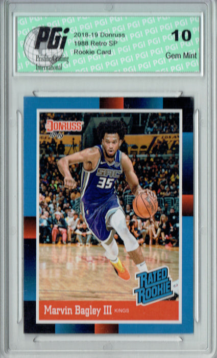 Marvin Bagley III 2018 Donruss #RR2 1988 Rated Rookie Retro Rookie Card PGI 10