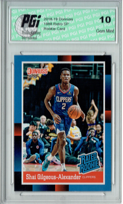 Shai Gilgeous-Alexander 2018 Donruss #RR11 - 1988 Retro Rated Rookie Card PGI 10